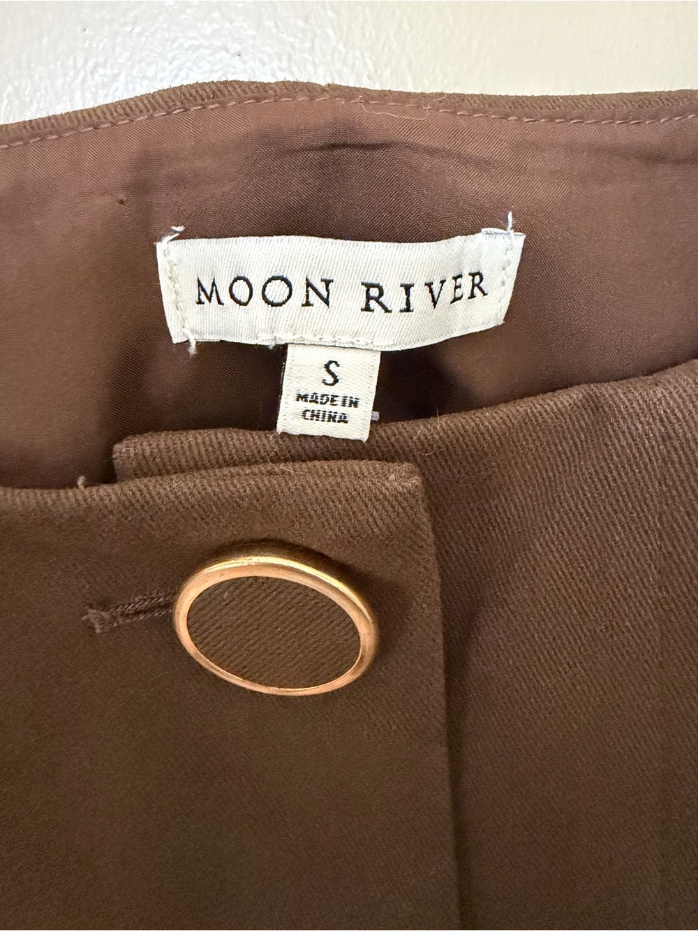 Moon River Brown and Cream Buttoned Dress - Picture 7 of 11
